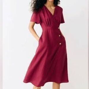 Grae Cove Midi Linen Dress Sz M NWT